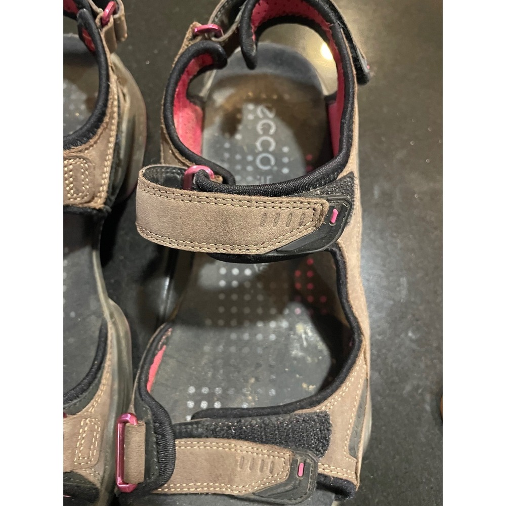 ECCO Offroad Womens Brown Pink Nubuck Leather Hiking Sandals Size 40‎ 9-9.5 - Picture 6 of 10